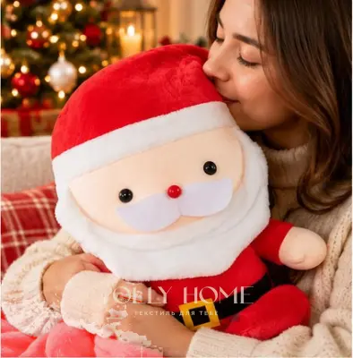 Плед - іграшка "Новорічна", в асортименті — Санта рожевий — фото 10