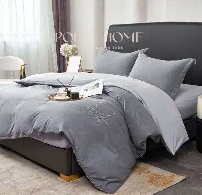 Постільна білизна "Лофт", півтораспальний — Графіт — фото 1